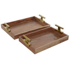 Brown Wood Modern Tray