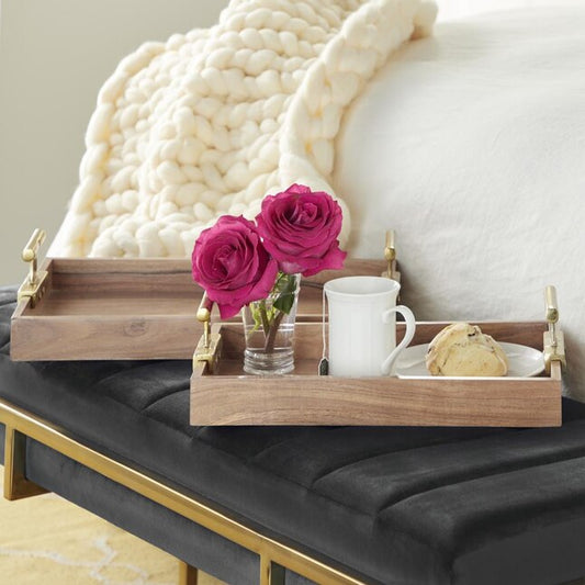 Brown Wood Modern Tray