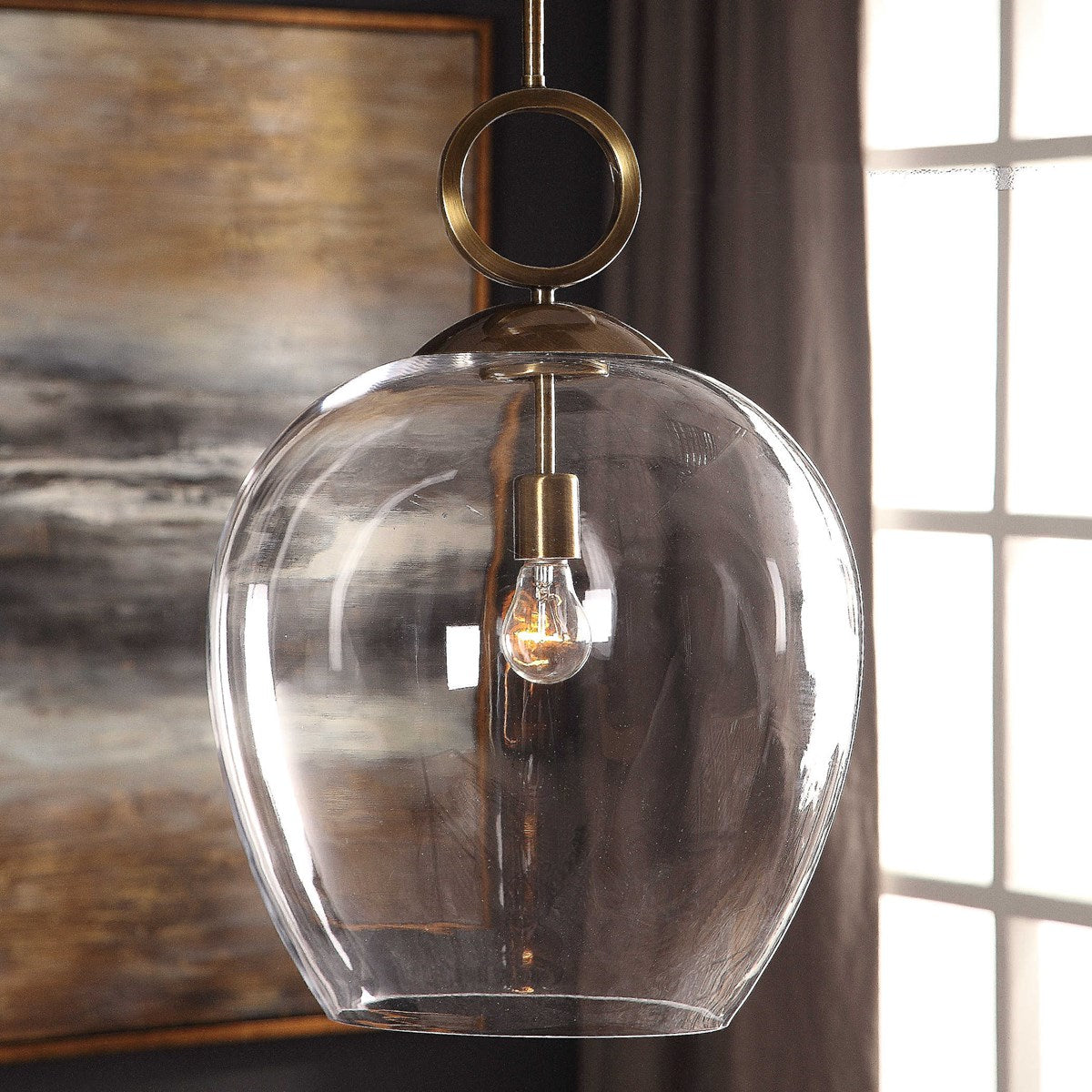 Calix Pendant Light in Aged Brass or Nickel