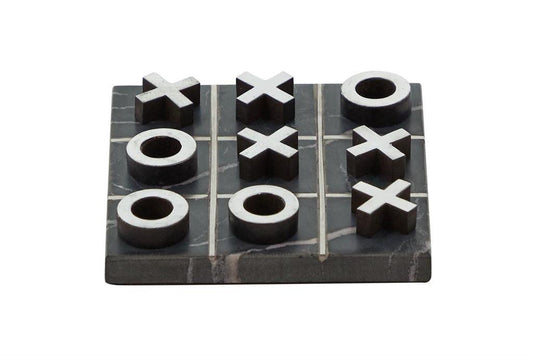 Black Marble Tic-Tac-Toe Board