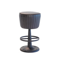 Mushroom Counter Stool Black Leather