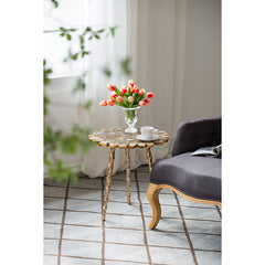 Gold Agate Brass Side Table