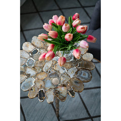 Gold Agate Brass Side Table