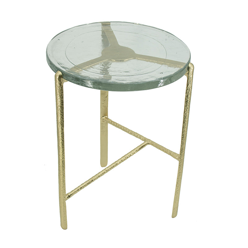 Glass Top Round End Table