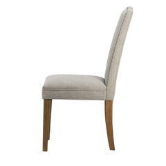 Armless Gray Dining Chairs with Nail Head Trim