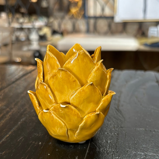 Handmade Stoneware Artichoke Tealight