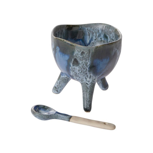 3.5" Blue Footed Bowl with Spoon