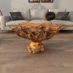 Brown Teak Wood Coffee Table