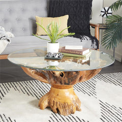 Brown Teak Wood Coffee Table