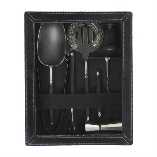 Black Leather Bar Set