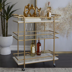 Gold Marble Rolling Cart