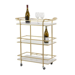 Gold Marble Rolling Cart