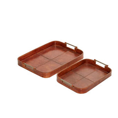 Brown Leather Rustic Trays