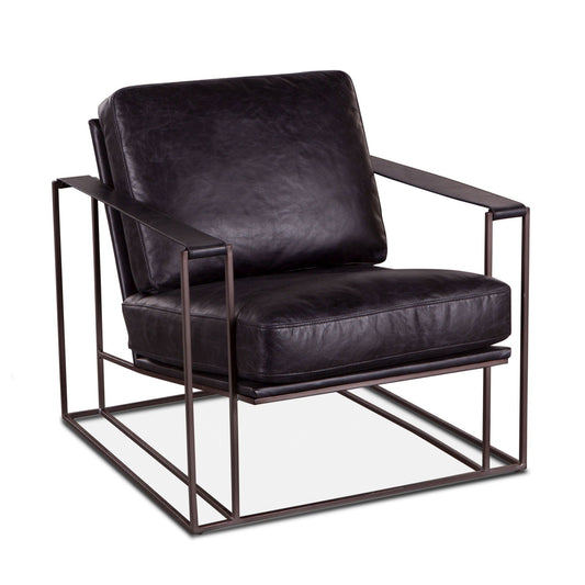 Bogart Accent Chair in Black Leather