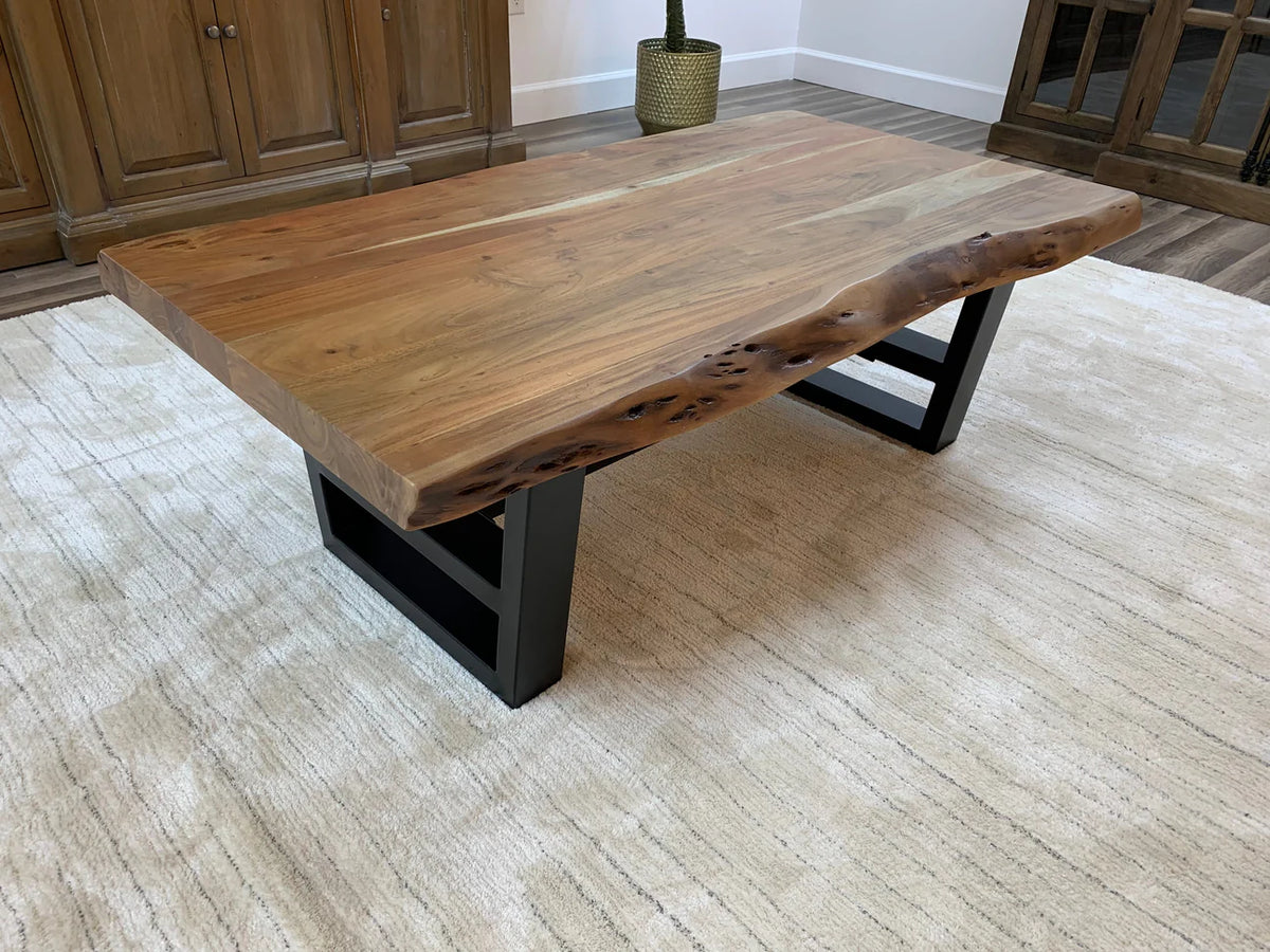 Malcolm Acacia 52" Live Edge Coffee Table - Natural