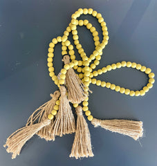 Wood Bead Garland with Tassels