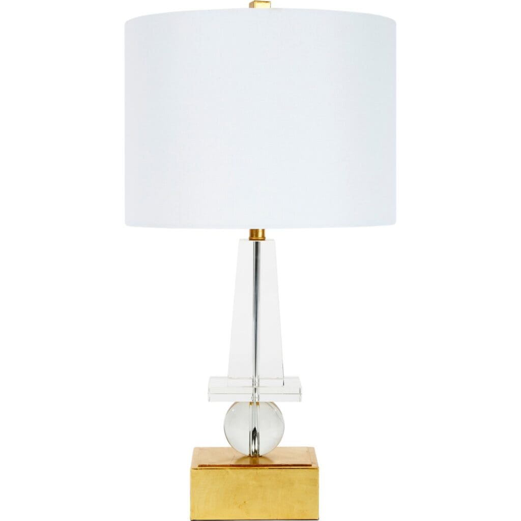 Crystal Jane Lamp with Gold Leaf Base