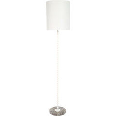 White Gesso Baxter Floor Lamp with Grey Marble Base