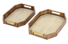 LIGHT BROWN METAL TRAY WITH MESH BASE