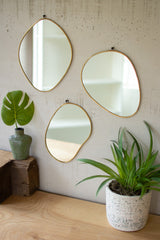 Brass Framed Organic Shaped Mirrors