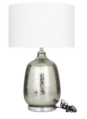 SILVER LINEN TABLE LAMP