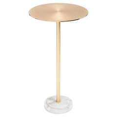 Osborn Gold Martini Table with White Marble Base