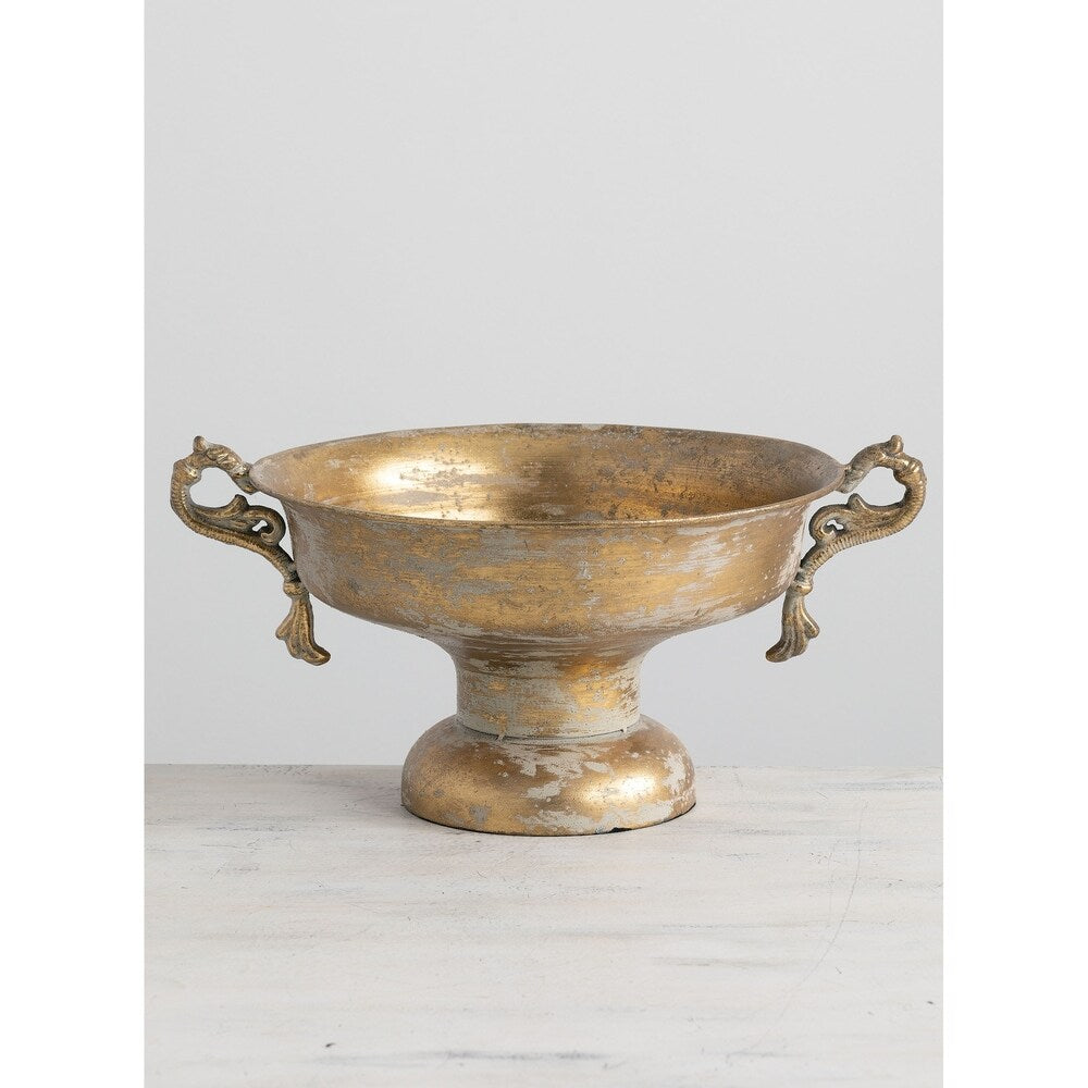 GOLDEN URN WITH HANDLES