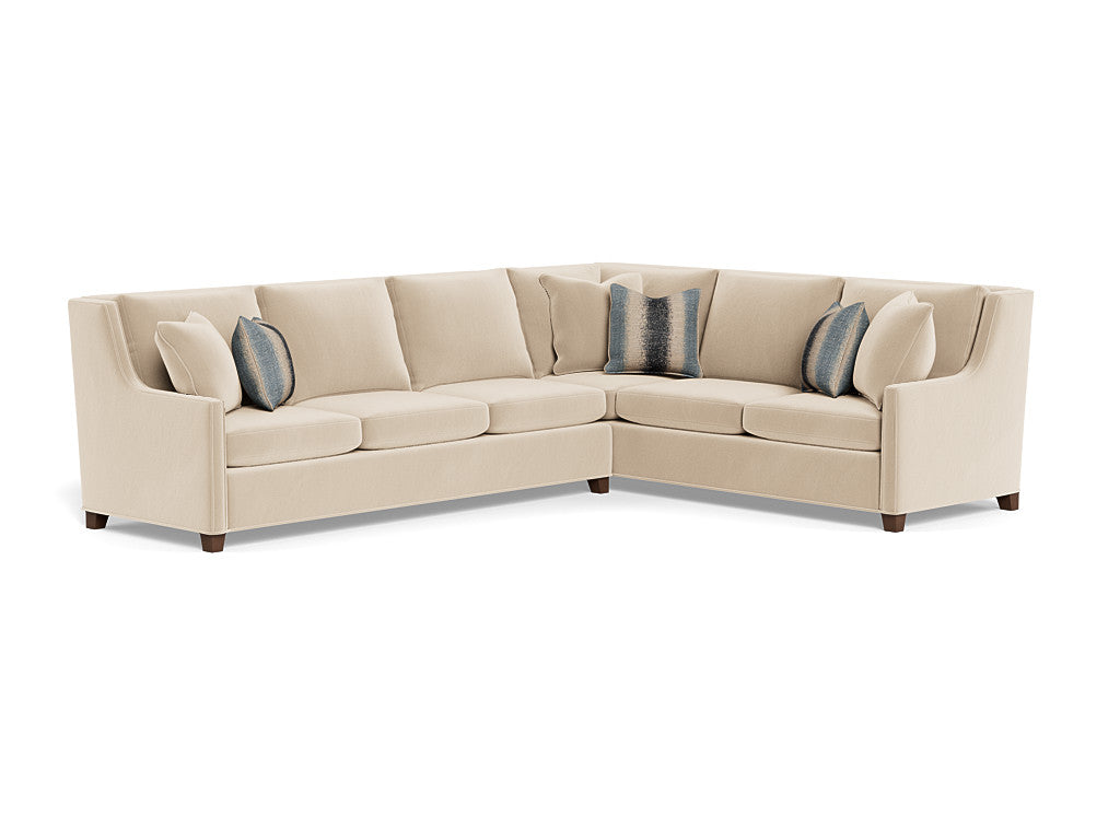 Unskirted Hudson Sectional- Rush Organza -Left Arm Facing Sofa