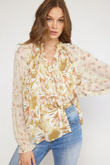 Yellow Printed Top