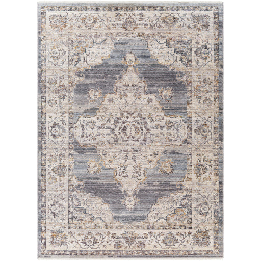 Aida Rug-Gray & Deep Teal