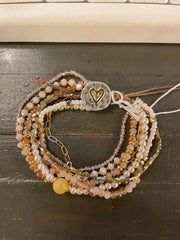 All-In-One Champagne Heart Bracelet Stack