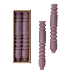 10" Unscented Totem Taper Candles in Box - Purple