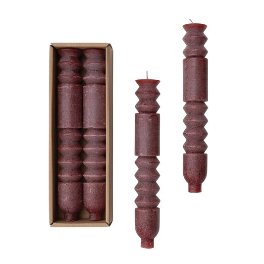 10" Unscented Totem Taper Candles in Box - Red