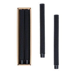 10" Unscented Hobnail Taper Candles in Box - Black