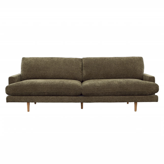 Antonio Sofa in Dark Olive with Natural Wood Legs