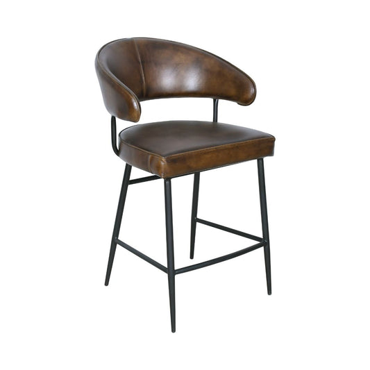 Dover Counter Chair in Handwashed Chestnut Buffalo Leather