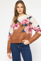 Rust Floral Sweater