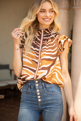 Tiger Stripe Satin Top