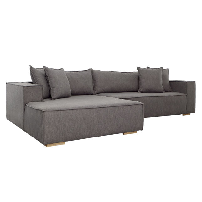 Clarisse Chaise Sectional - Dark Grey