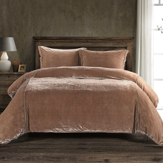 Stella Faux Silk Velvet Duvet Cover Set