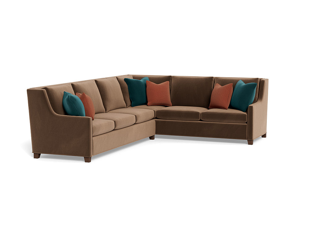 Unskirted Hudson Sectional - Savvy Quail - Left Arm Facing Sofa