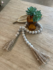 Wood Bead Garland with Tassels