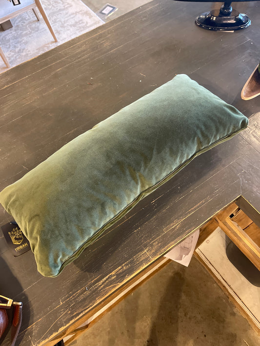 Green Velvet Lumbar Pillow