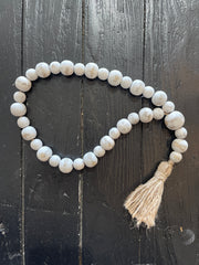 Wood Bead Garland with Tassels