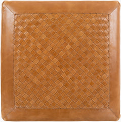 Lawdon Ottoman in Brown Woven Leather