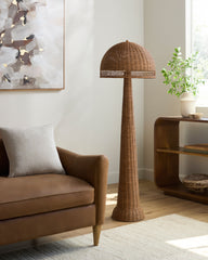 Ripa Accent Floor Lamp in Wheat Rattan 59"