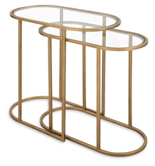 Glass Top Iron Nesting Tables - Gold or Black