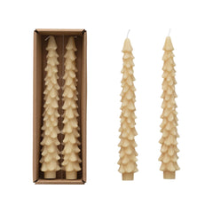 10" Unscented Tree Shaped Taper Candles, Set of 2